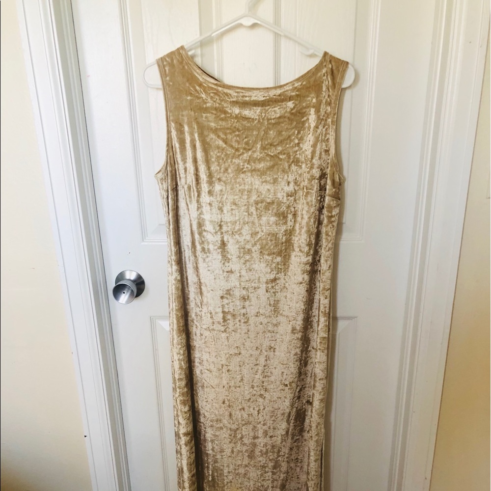 Golden velvet sexy dress